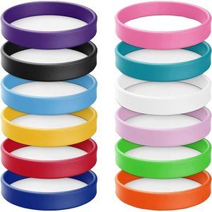 12 silicone bracelets (color mixed) brand new in packaging